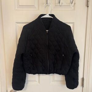 lululemon athletica Black Quilted Bomber Jacket